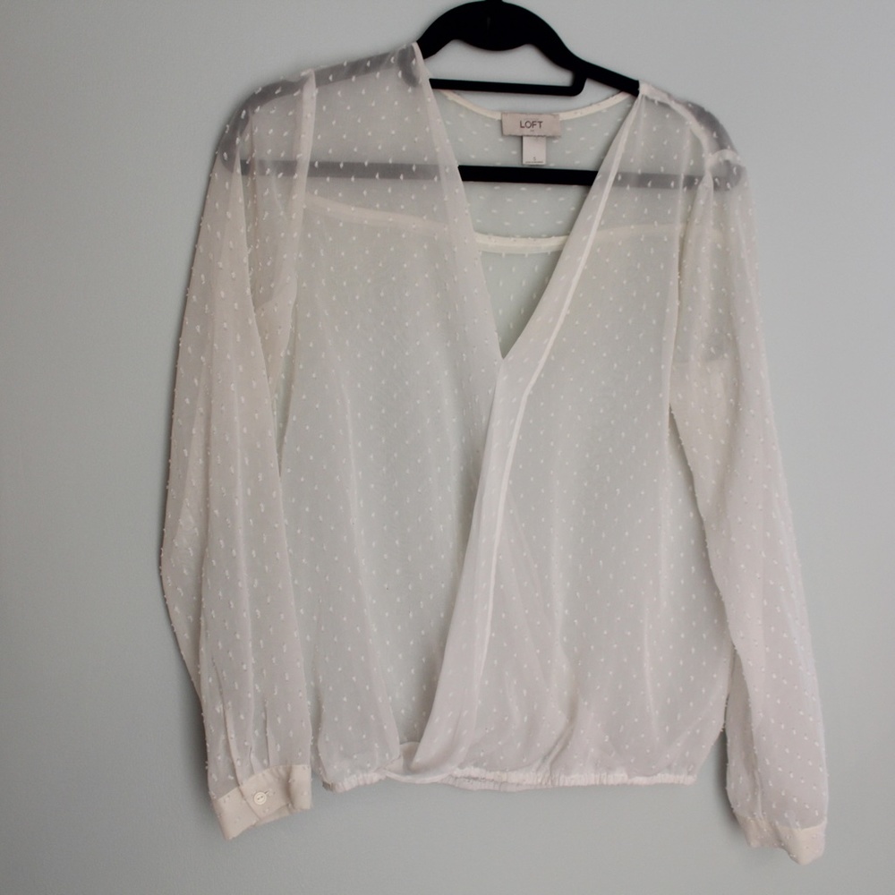 Loft Sheer White Blouse